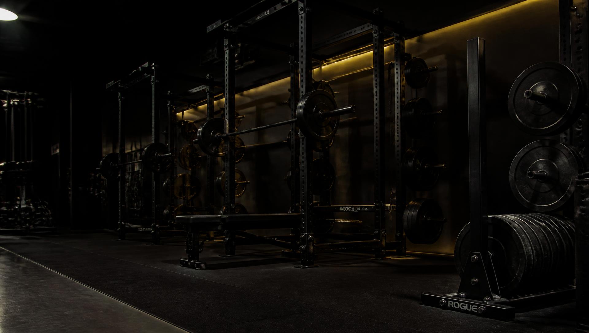 Zona de peso libre del gimnasio Mile Forge
